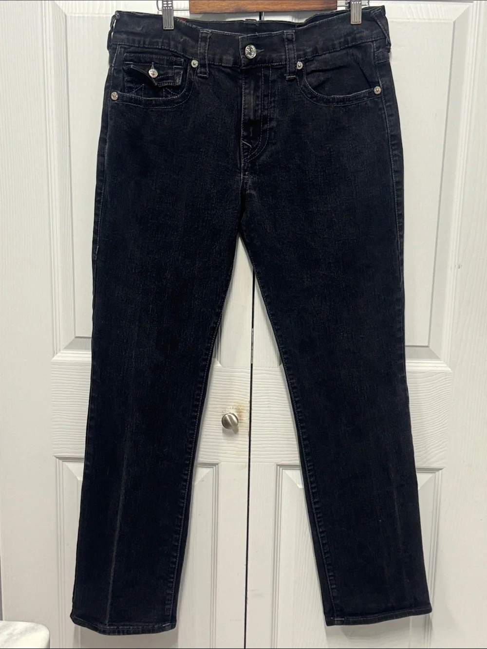 True Religion Men's Black Straight-Leg Jeans